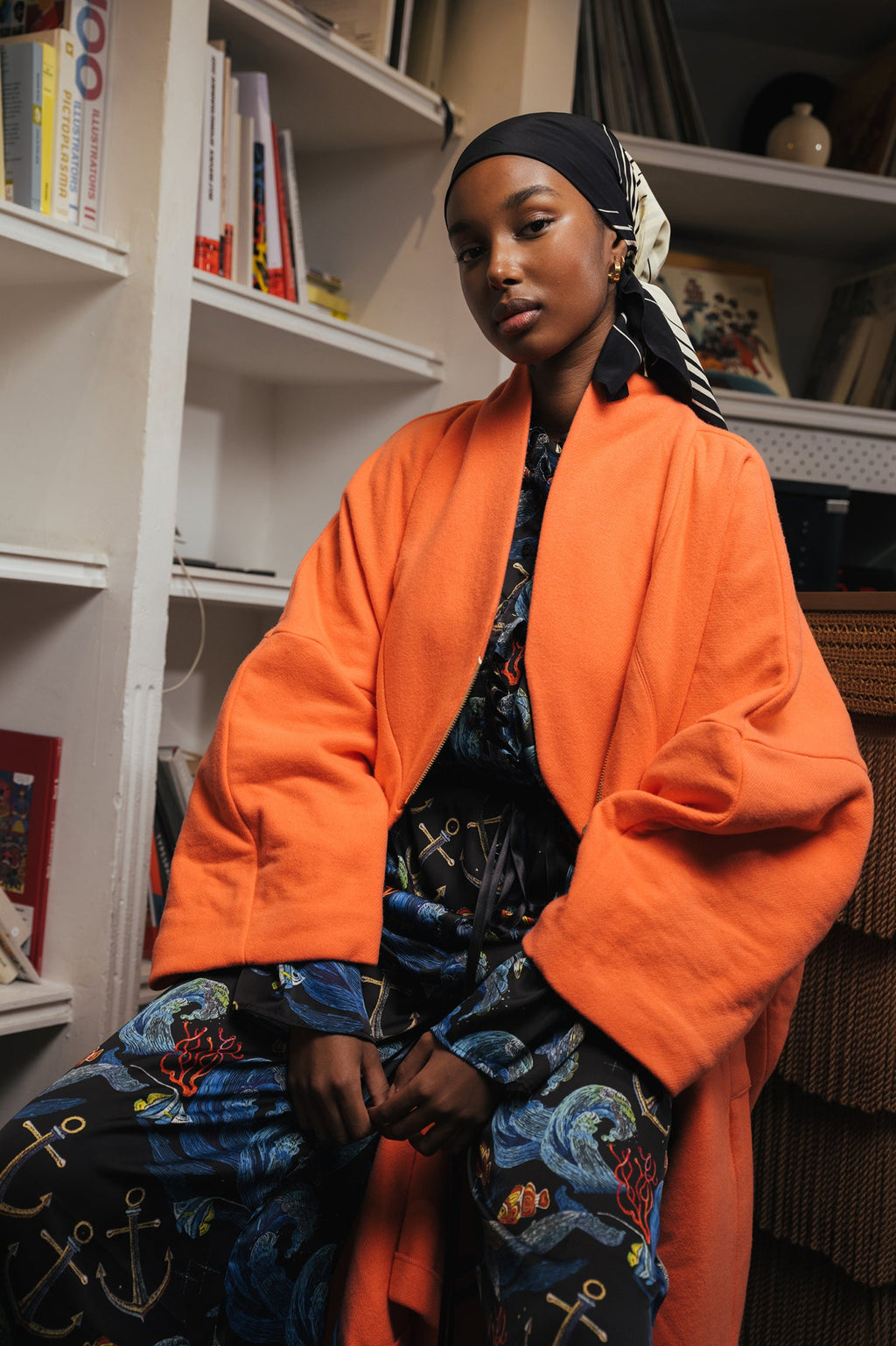 Eren Coat In Wool And Cashmere Fabric Reef Orange