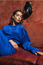 Pull Bobbi En Velours Côtelé Abysse