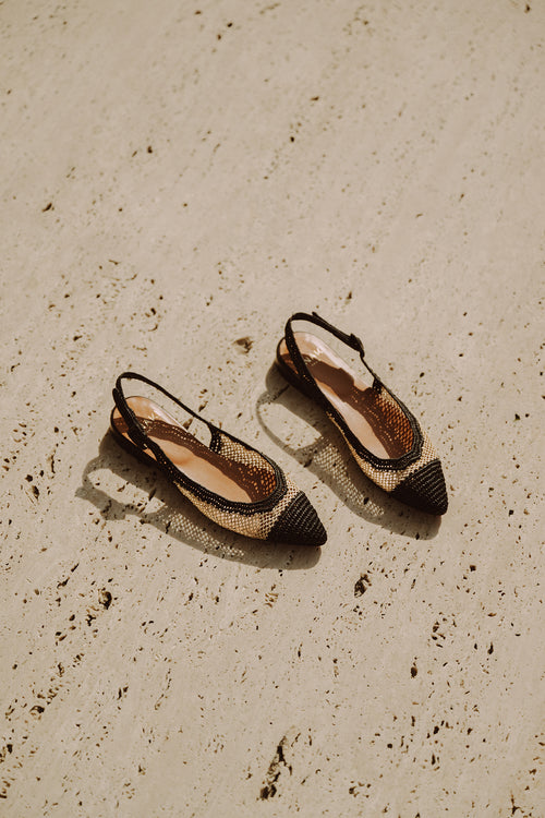 Anaki - Ballerines Emilia - Raphia - Noir