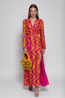 Enora dress - Fuchsia & Orange