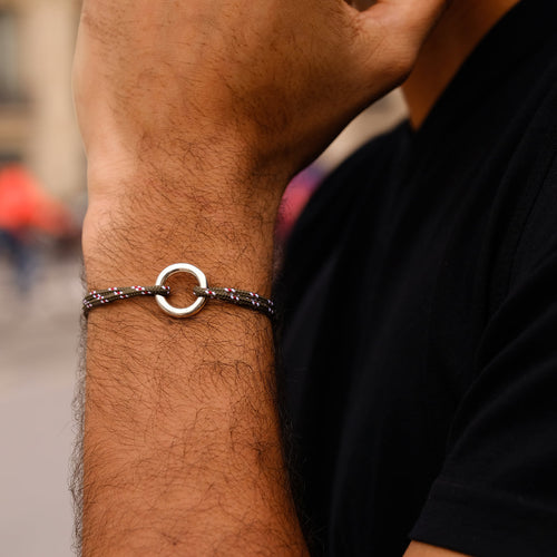 Bracelet Ère - Vert Kaki Moucheté Blanc Et Rouge