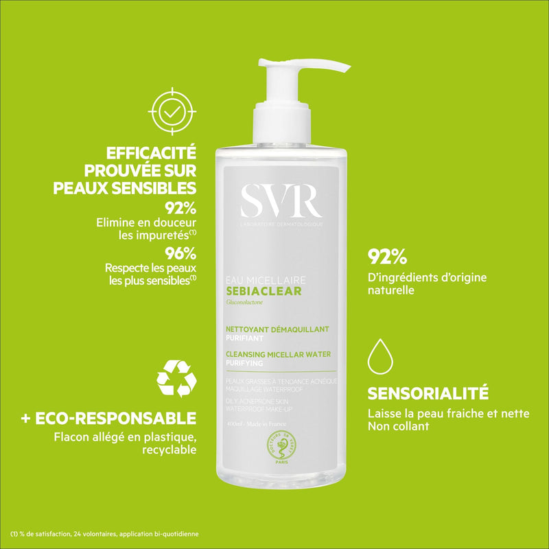 Sebiaclear Agua Micelar para Rostro y Ojos - Regulador de Sebo