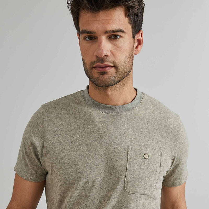 Faguo - T-Shirt Olonne Cotton - Gris Moyen Mélangé - Homme