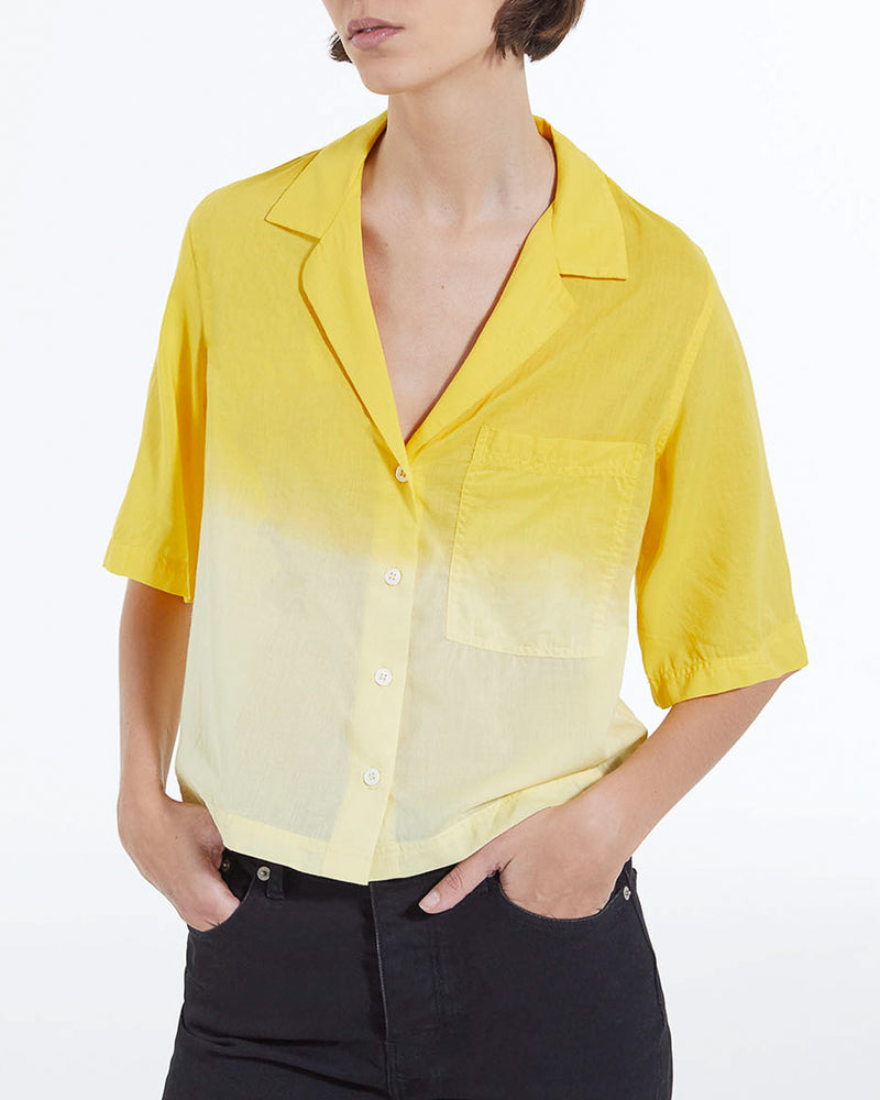 The Kooples - Chemise Femme Coton Hawaïenne Effet Tie & Dye Jaune - Femme