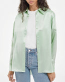 The Kooples - Chemise Soie Vert Menthe Ample - Femme