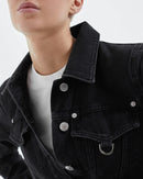 The Kooples - Combinaison Noir Délavé Jeans Boutonnée - Femme