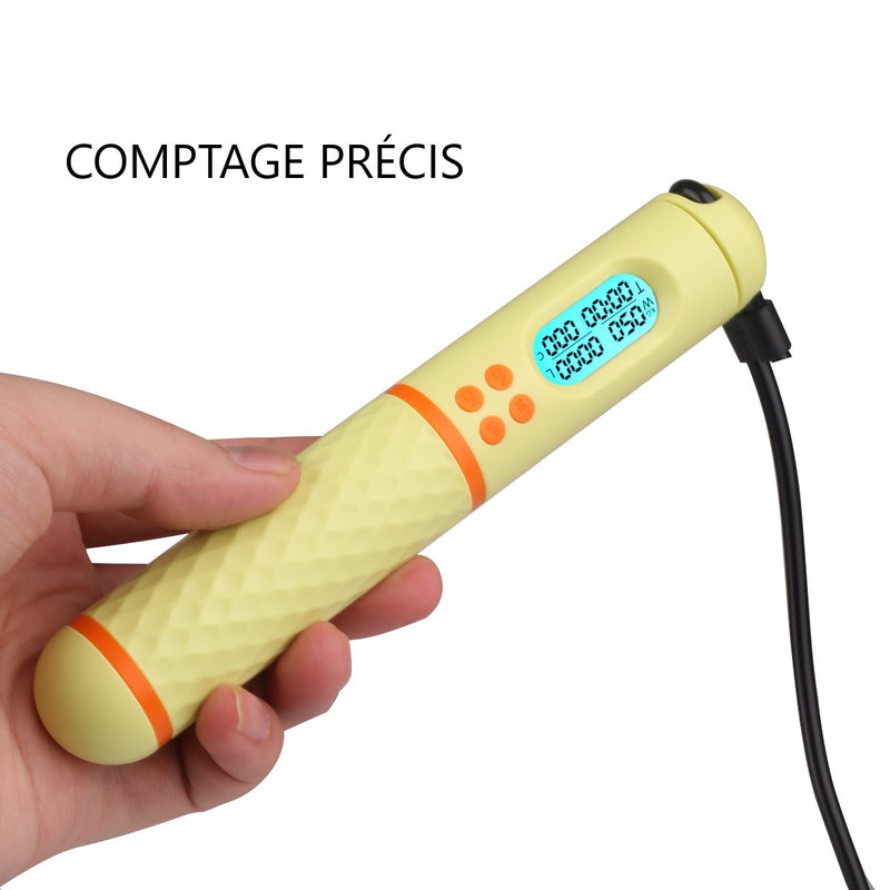 Corde À Sauter Sans Fil Digital - Jaune - Mixte