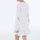 The Kooples - Robe Légère Blanche Courte Détails Brodés - Femme