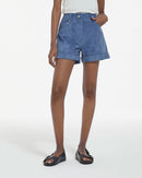 The Kooples - Short Droit En Daim - Bleu - Femme