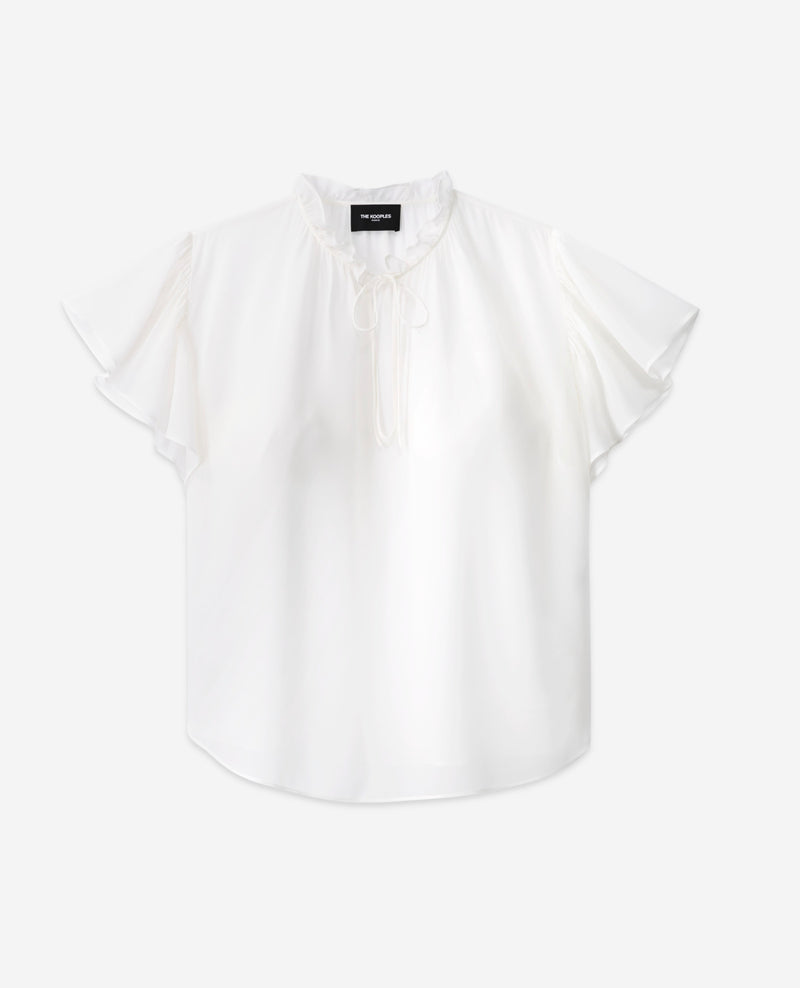 The Kooples - Blouse À Volants - Off Blanc - Femme