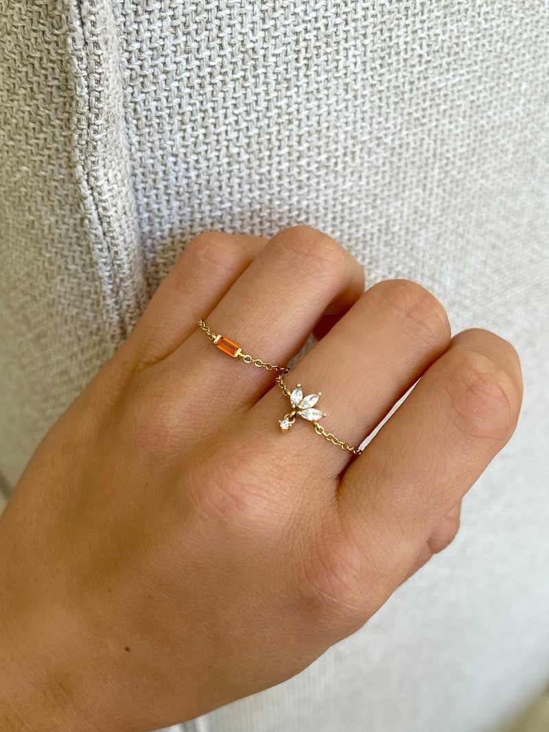 Bague Chaine Orange