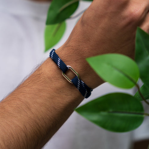 Bracelet Galion - Bleu Marine Et Blanc