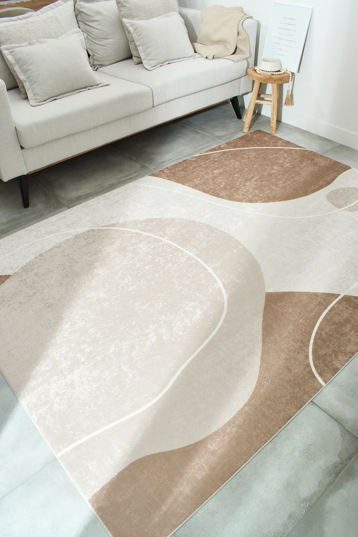 Grege - Tapis D'Intérieur - Polyester Imprimé - Beige