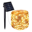 Guirlande lumineuse solaire en cuivre 400 micro LED blanc chaud SKINNY SOLAR 41.90m 8 modes - REDDECO.com