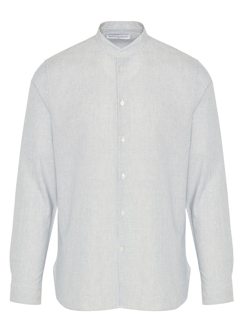 Maison Standards - Chemise Mao Rayée - Bleu - Homme