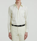 Fursac - Casual Oxford Shirt Pale Yellow Chest Pocket - Pale Yellow