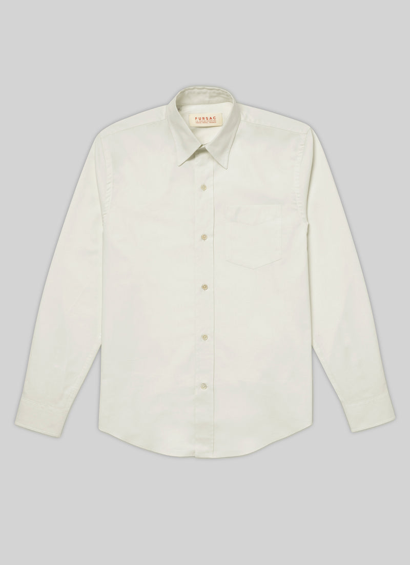 Fursac - Casual Oxford Shirt Pale Yellow Chest Pocket - Pale Yellow