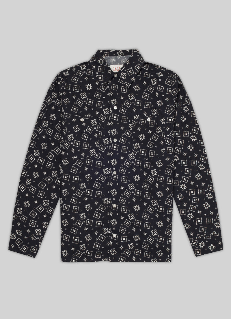 Fursac - Cotton Poplin Bandana Print Shirt