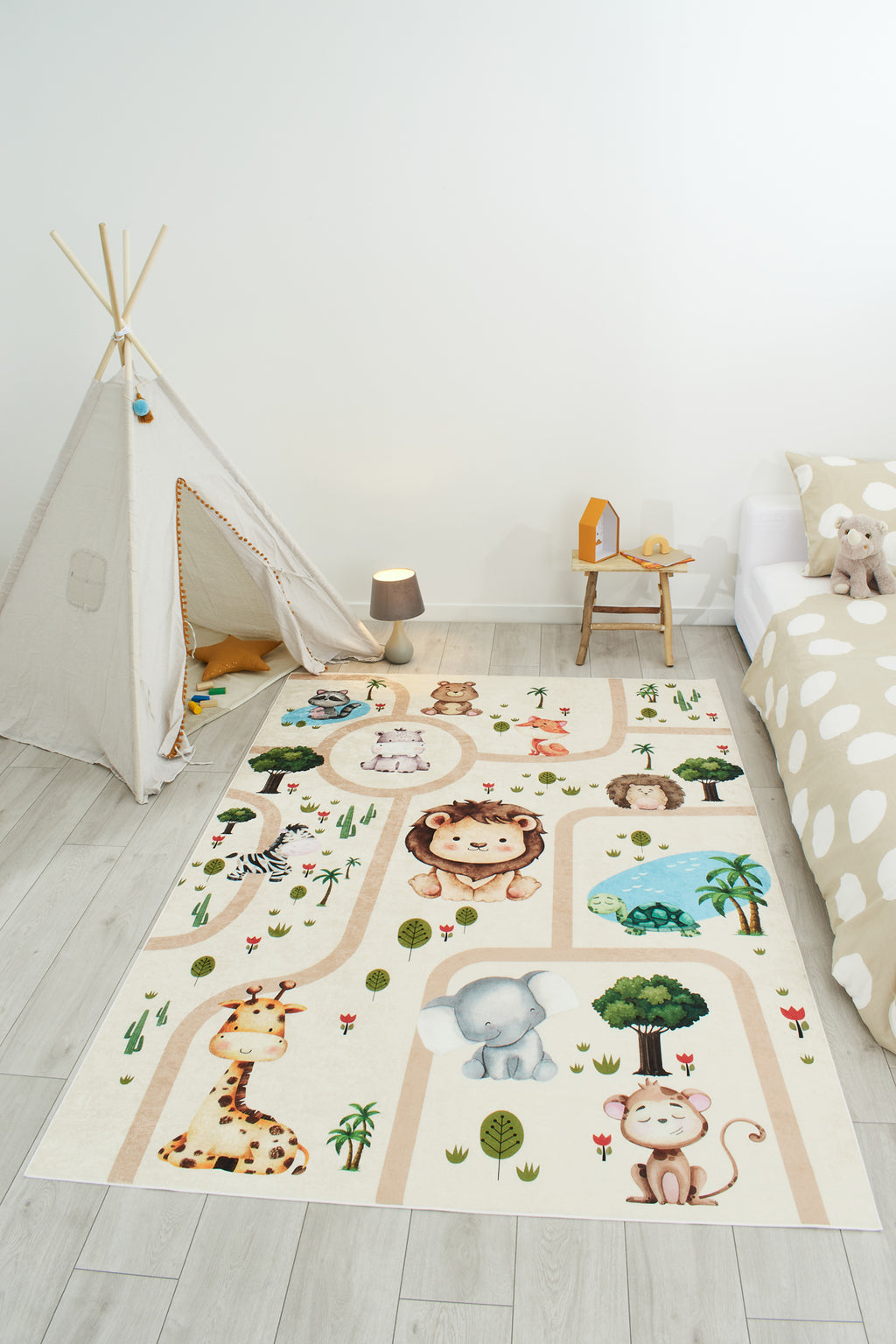 Happy - Tapis D'Intérieur - Polyester Imprimé - Beige