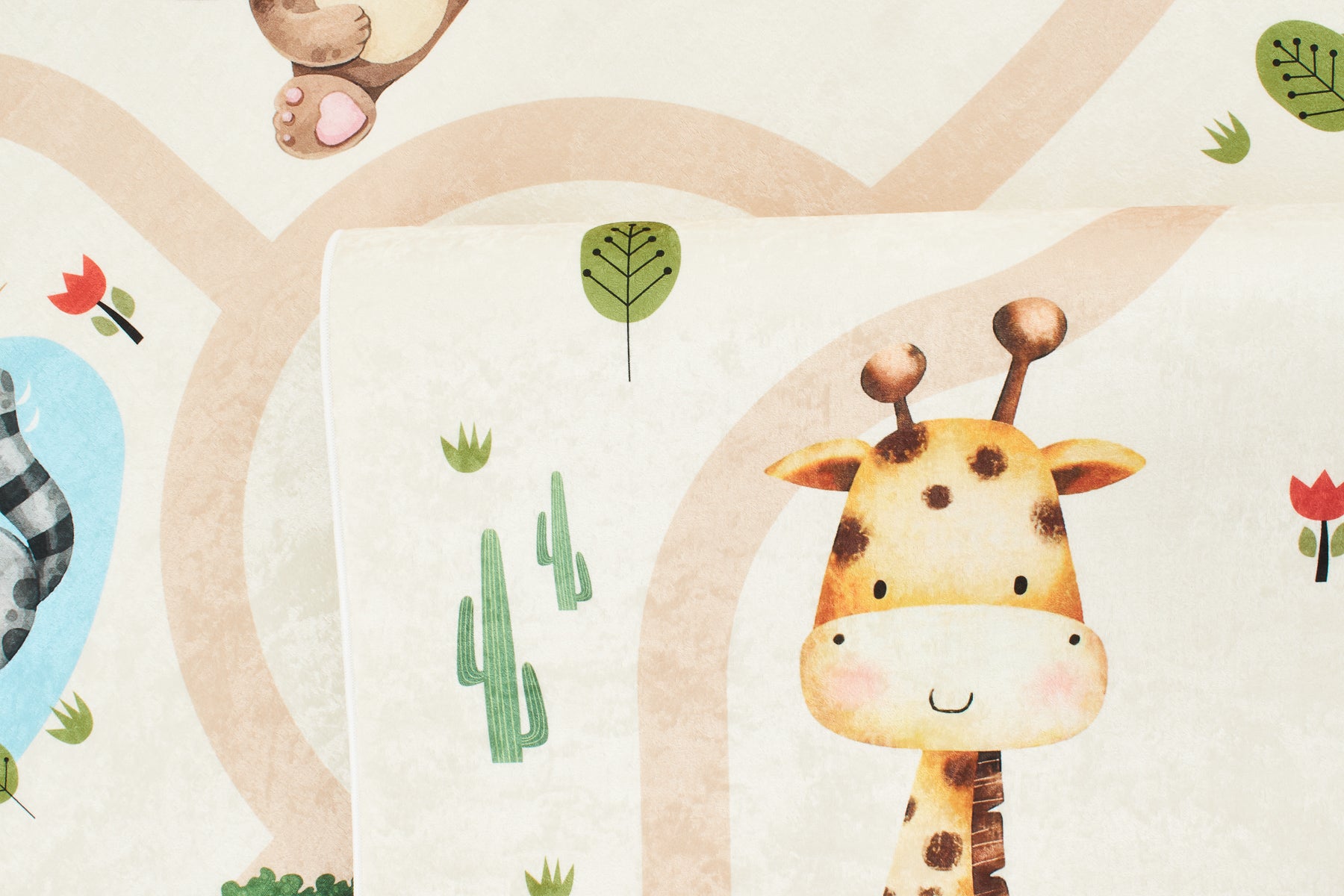 Happy - Tapis D'Intérieur - Polyester Imprimé - Beige