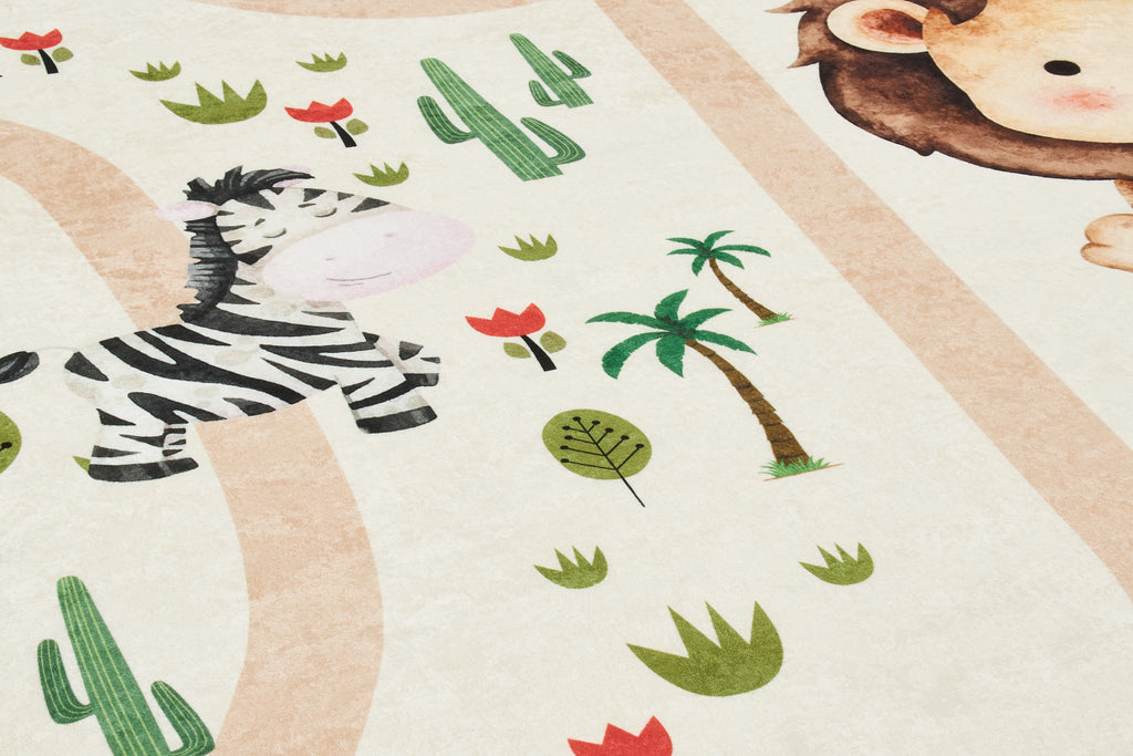 Happy - Tapis D'Intérieur - Polyester Imprimé - Beige