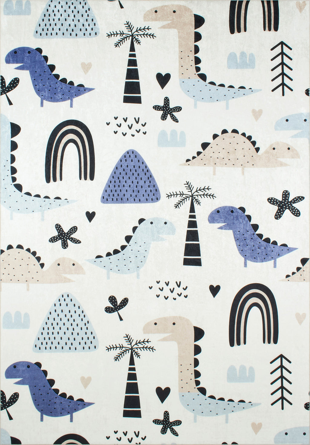 Happy - Tapis D'Intérieur - Polyester Imprimé - Bleu