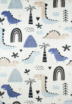 Happy - Tapis D'Intérieur - Polyester Imprimé - Bleu