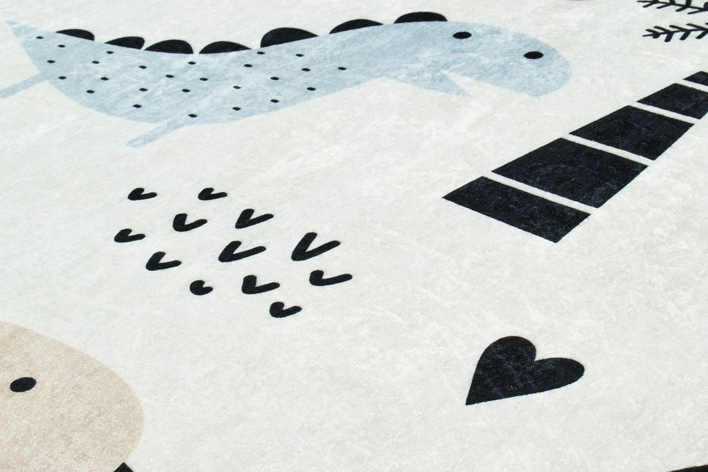 Happy - Tapis D'Intérieur - Polyester Imprimé - Bleu
