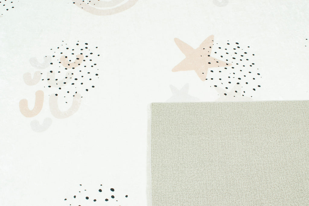 Happy - Tapis D'Intérieur - Polyester Imprimé - Creme