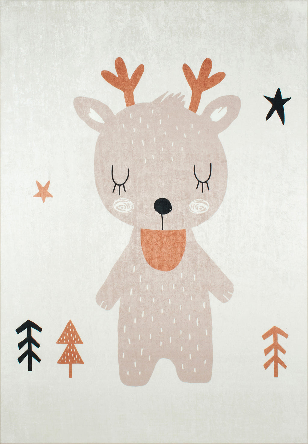 Happy - Tapis D'Intérieur - Polyester Imprimé - Marron
