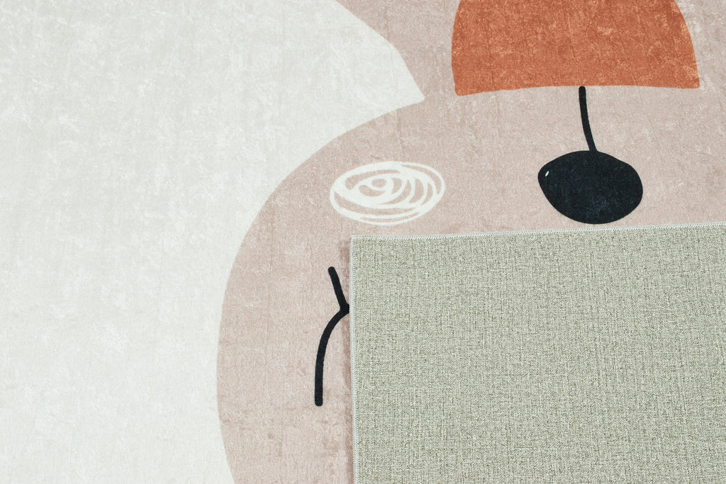 Happy - Tapis D'Intérieur - Polyester Imprimé - Marron