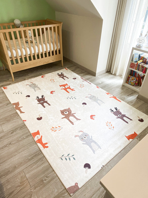 Happy - Tapis D'Intérieur - Polyester Imprimé - Creme