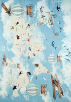 Happy - Tapis D'Intérieur - Polyester Imprimé - Bleu