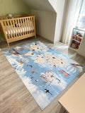 Happy - Tapis D'Intérieur - Polyester Imprimé - Bleu