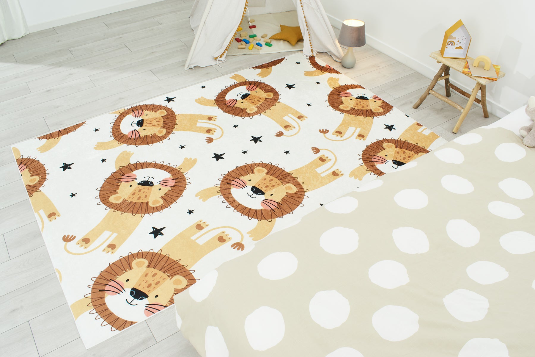 Happy - Tapis D'Intérieur - Polyester Imprimé - Beige