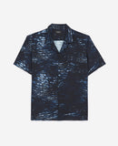 The Kooples - Chemise Col Hawaïen À Motif Boutonnée - Noir - Eletric Bleu - Homme