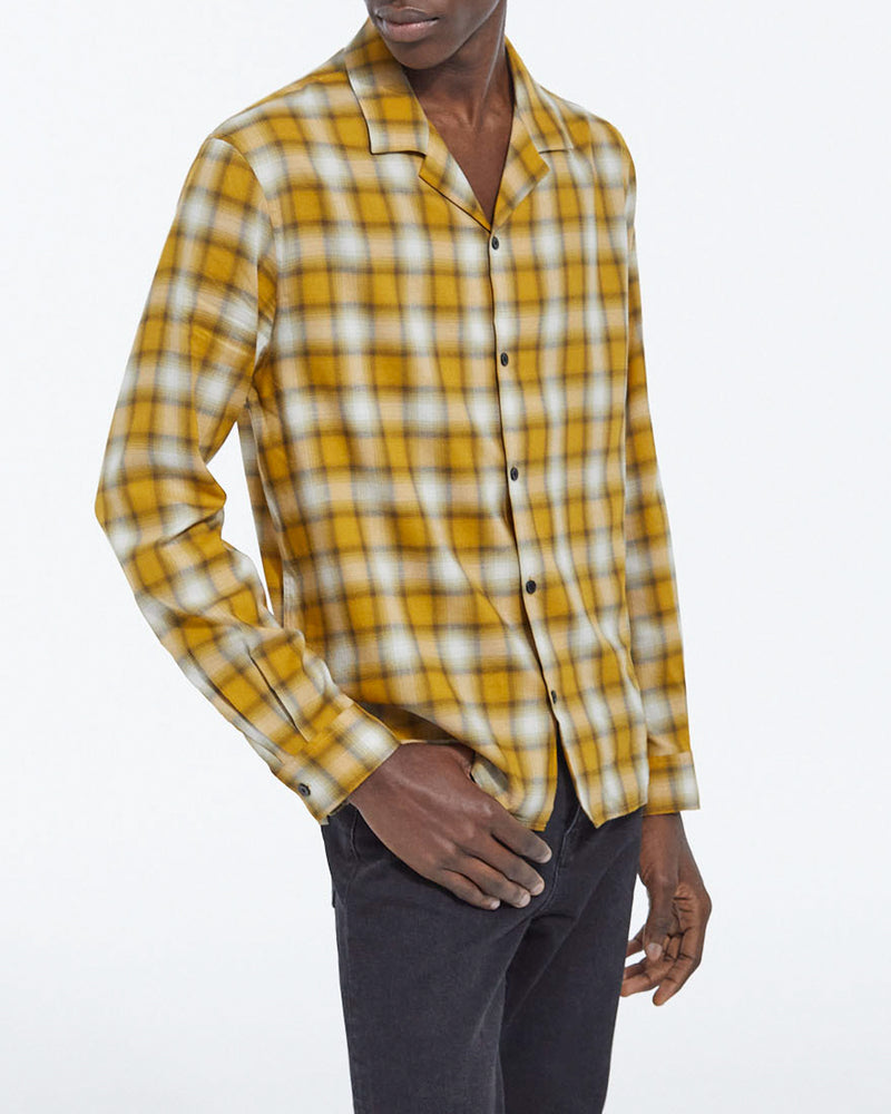 The Kooples - Chemise Jaune À Carreaux Contrastés Coton - Homme