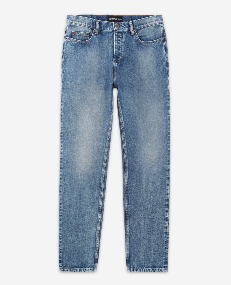 The Kooples - Jeans Délavé Bleu Coupe Droite Rétro - Homme