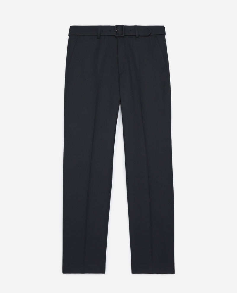 The Kooples - Pantalon Droit Laine Bleu Marine À Plis - Homme