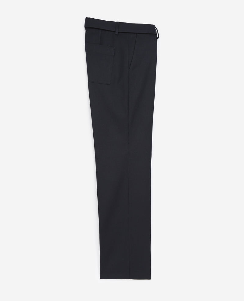 The Kooples - Pantalon Droit Laine Bleu Marine À Plis - Homme