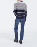 The Kooples - Pull En Laine Mérinos - Marine Foncé-Ecru - Homme