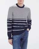 The Kooples - Pull En Laine Mérinos - Marine Foncé-Ecru - Homme