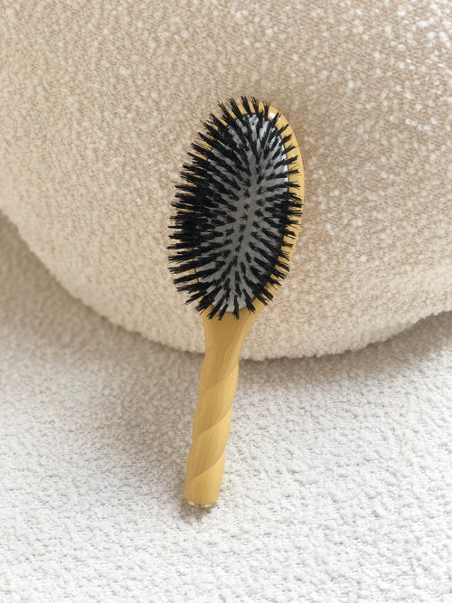 Brosse à cheveux poils de sanglier jaune