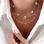 Collar Wallis - Acero Ágata Blanca