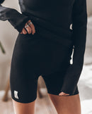 MIKUTA The Black Ribbed Biker Shorts