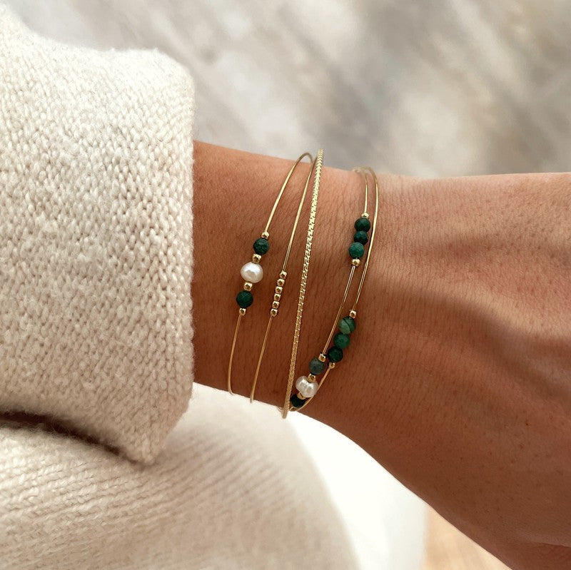 Brazalete Charlie - Acero Jaspe Verde