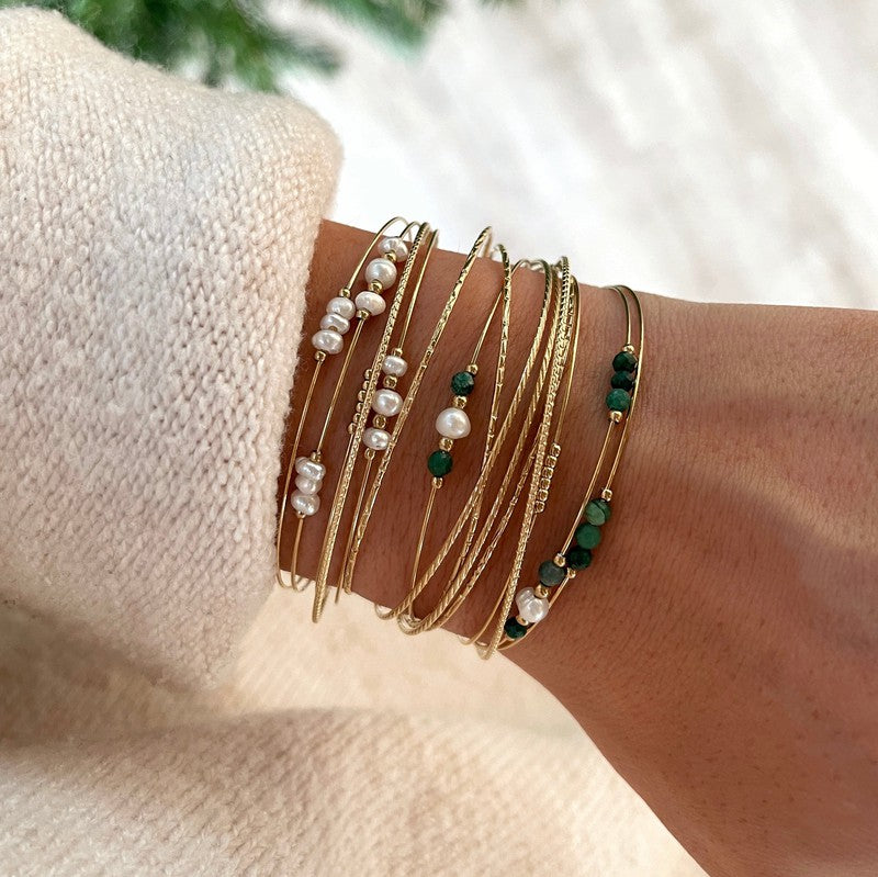 Brazalete Charlie - Acero Jaspe Verde