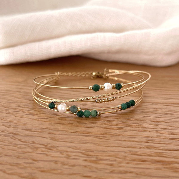 Brazalete Charlie - Acero Jaspe Verde