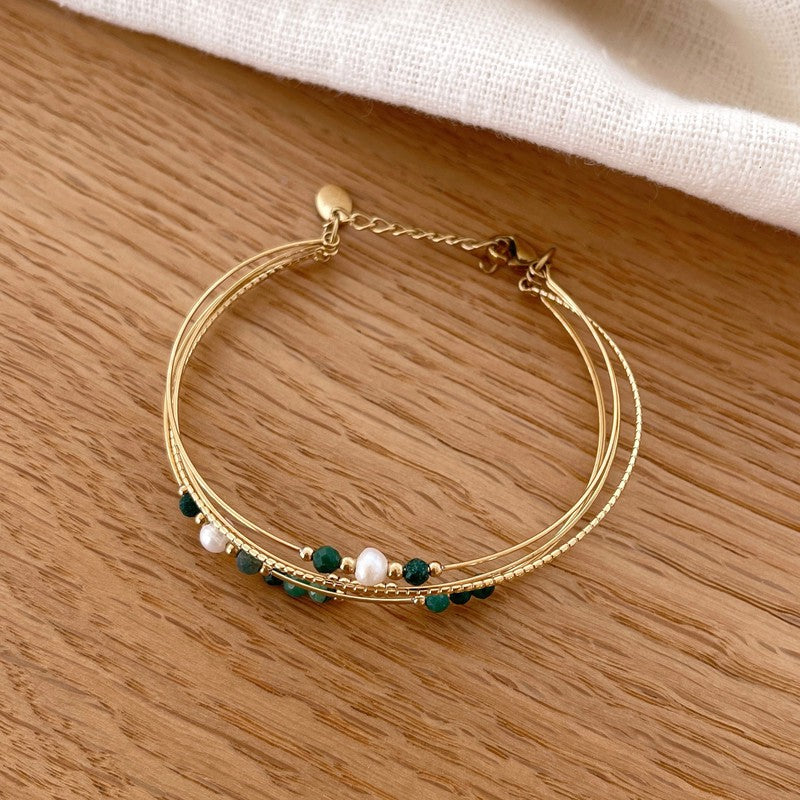 Brazalete Charlie - Acero Jaspe Verde