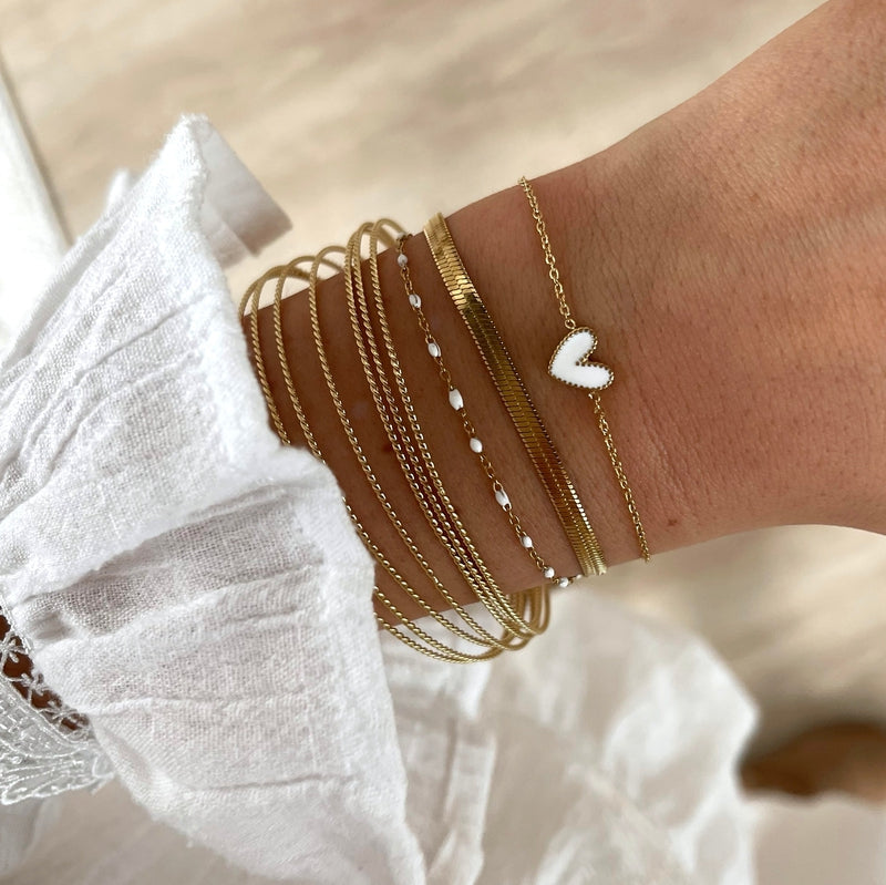 Pulsera "Louka" de acero blanco-Pulseras-Instants Plaisirs • Joyas-Instants Plaisirs | Joyas